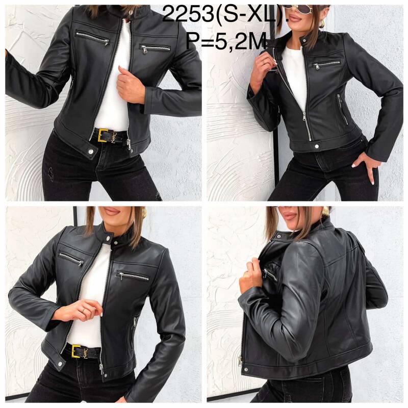 Kurtki damskie skórzana Roz S-XL, 1 Kolor Paczka 5 szt 1